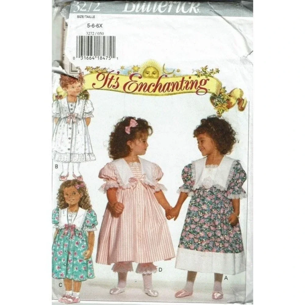Butterick‎ Sewing Pattern 3272 Dress Pantaloons Girls Size 5-6X